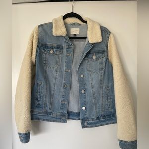 SHERPA SLEEVES DENIM JACKET size S